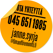 Ota yhteyttä! 045 651 1985 janne.syrja@timanttiremontti.fi